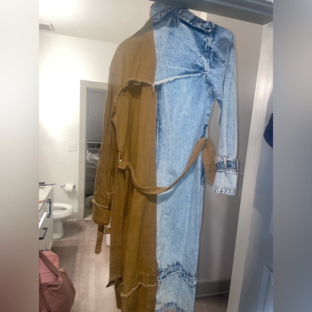 Denim and Mustard Trench Coat. Never Worn, Still with tags. - Picture 3 of 7